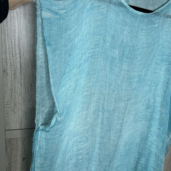 Eileen Fisher Woman Gauze Top Coverup Blue Color One Size - Picture 3 of 6